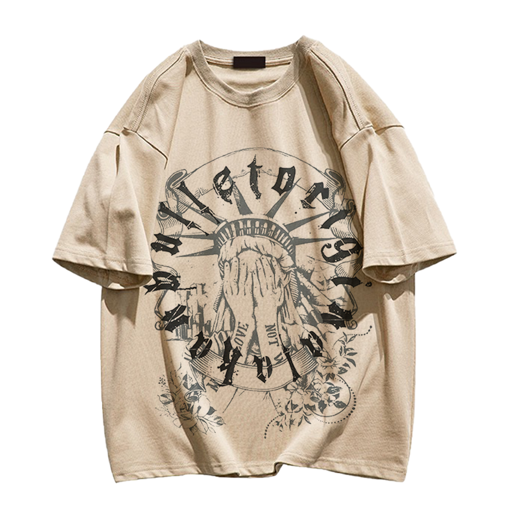 Statue Of Liberty Letters Circle T-Shirt