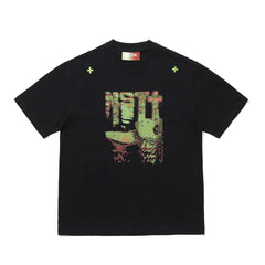 Street Philanthropist Retro Design Sense Loose Casual Versatile Short Sleeve T-Shirt Men Details
