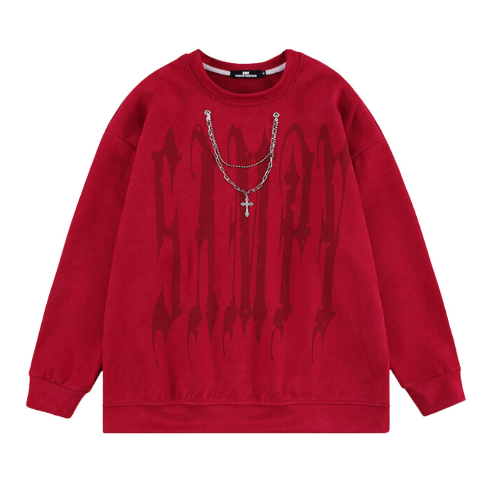 Hip Hop Suede Alphabet Sweatshirt