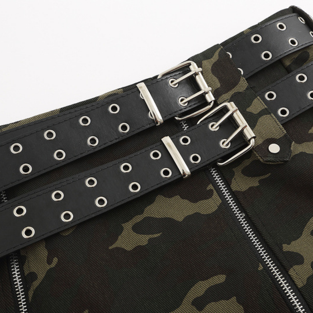 Women's High Street Camouflage Stitching Outfit Sets