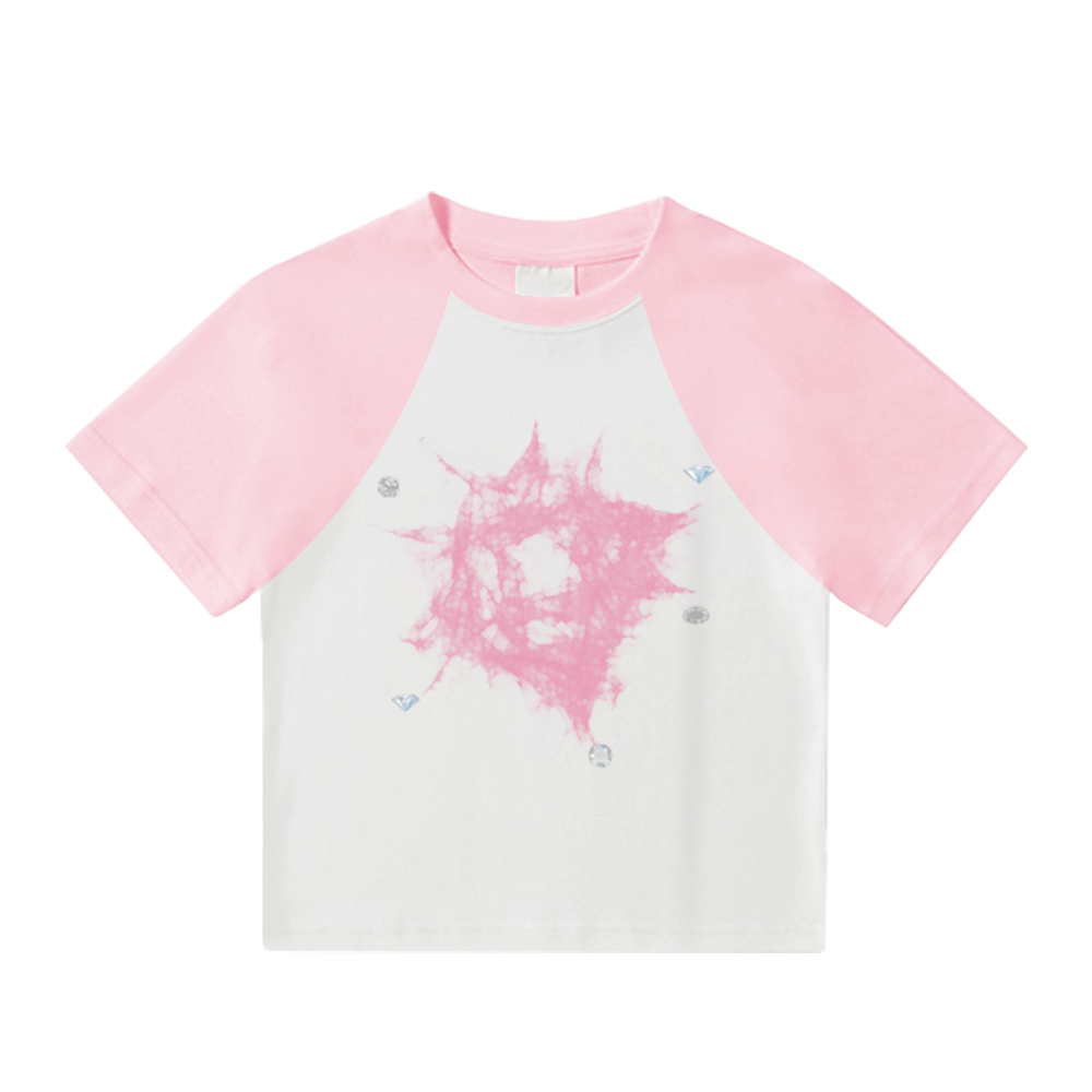 Women's Short Diamond Print T-Shirt