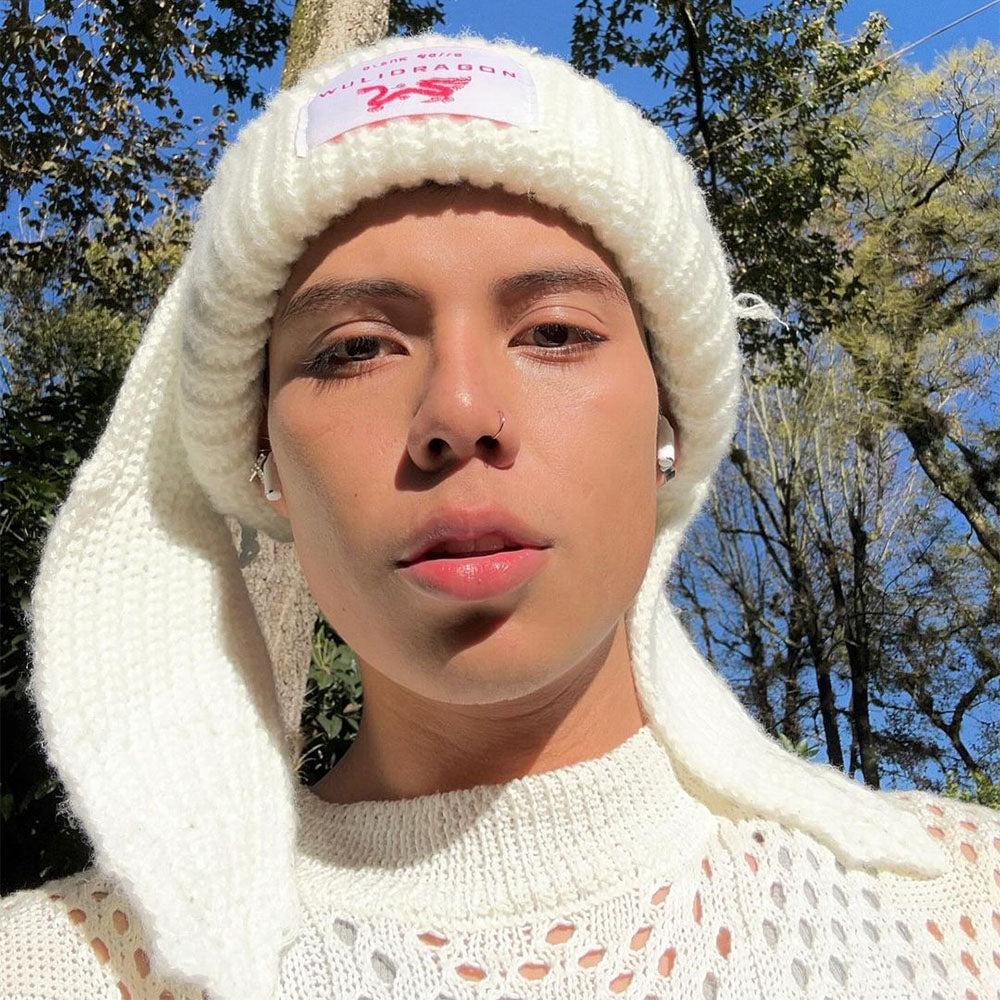 Street Solid Color Rabbit Knitted Hat