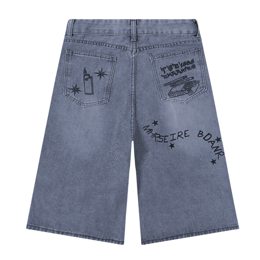 Street Graffiti Denim Shorts