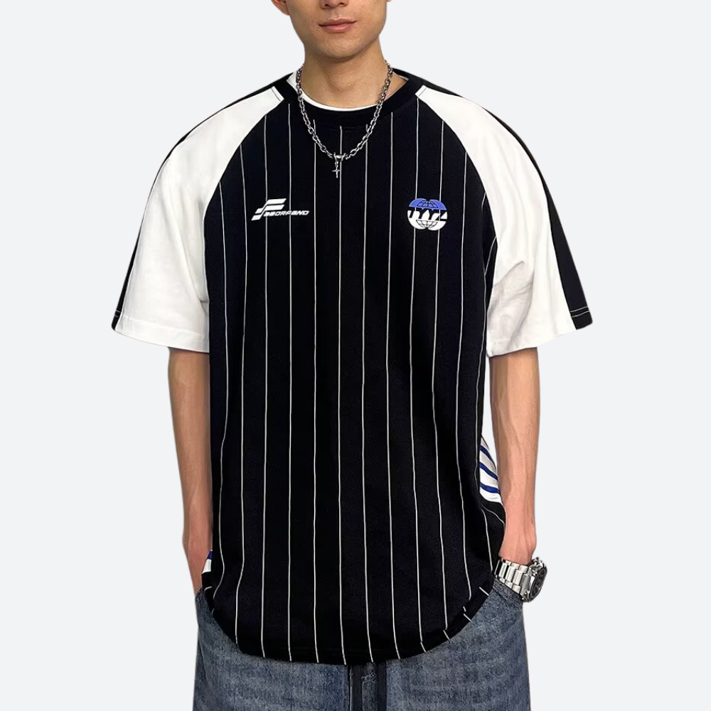 American Loose EmbroidEred Lapel T-shirt