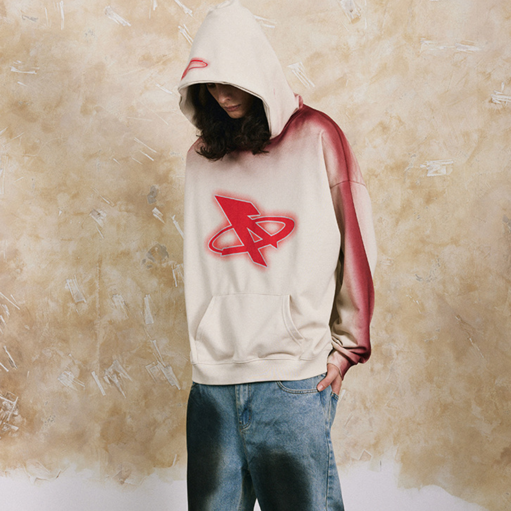 Hand-painted Crackle Print Hoodie