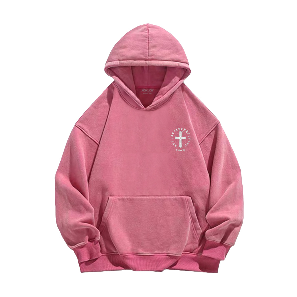 Retro Cross Circle Washed Hoodie