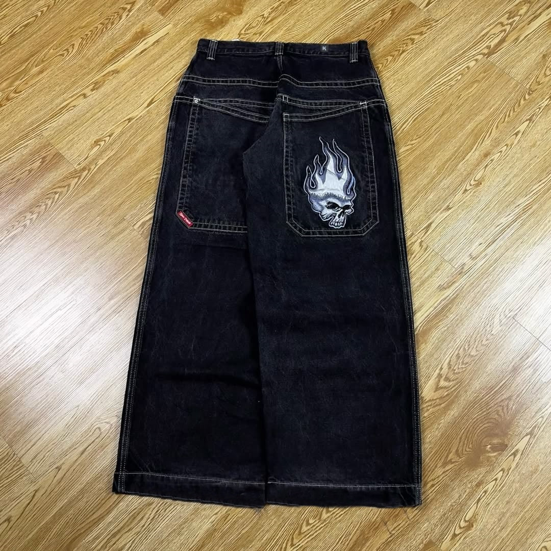 BAGGOUT American inmortal skull street loose casual jeans for men and women