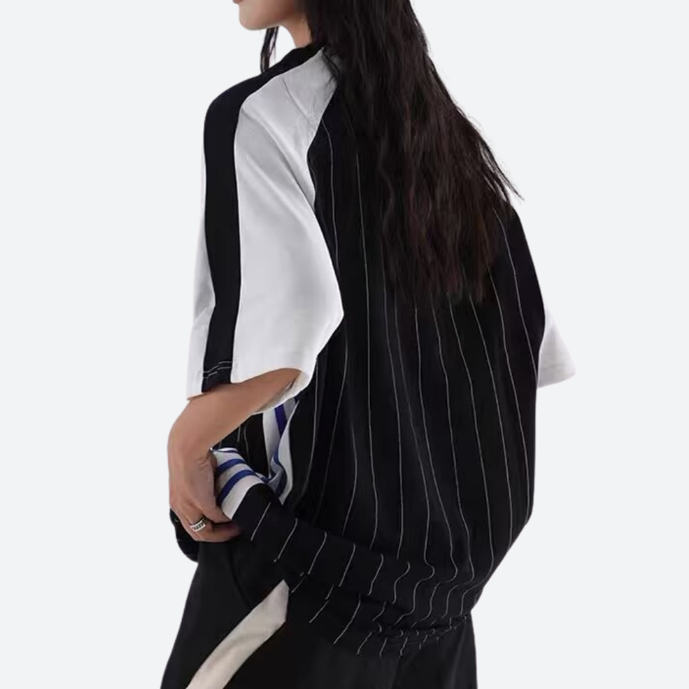 American Loose EmbroidEred Lapel T-shirt