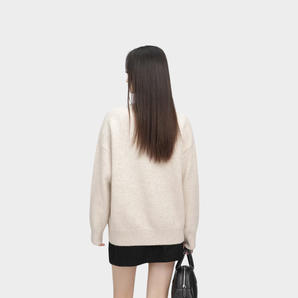 OOC' Cute Kitten Embroidered Letters Knitted Sweater