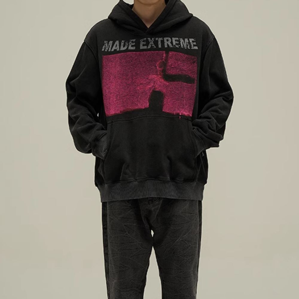 Retro Distressed Pentagram Hoodie