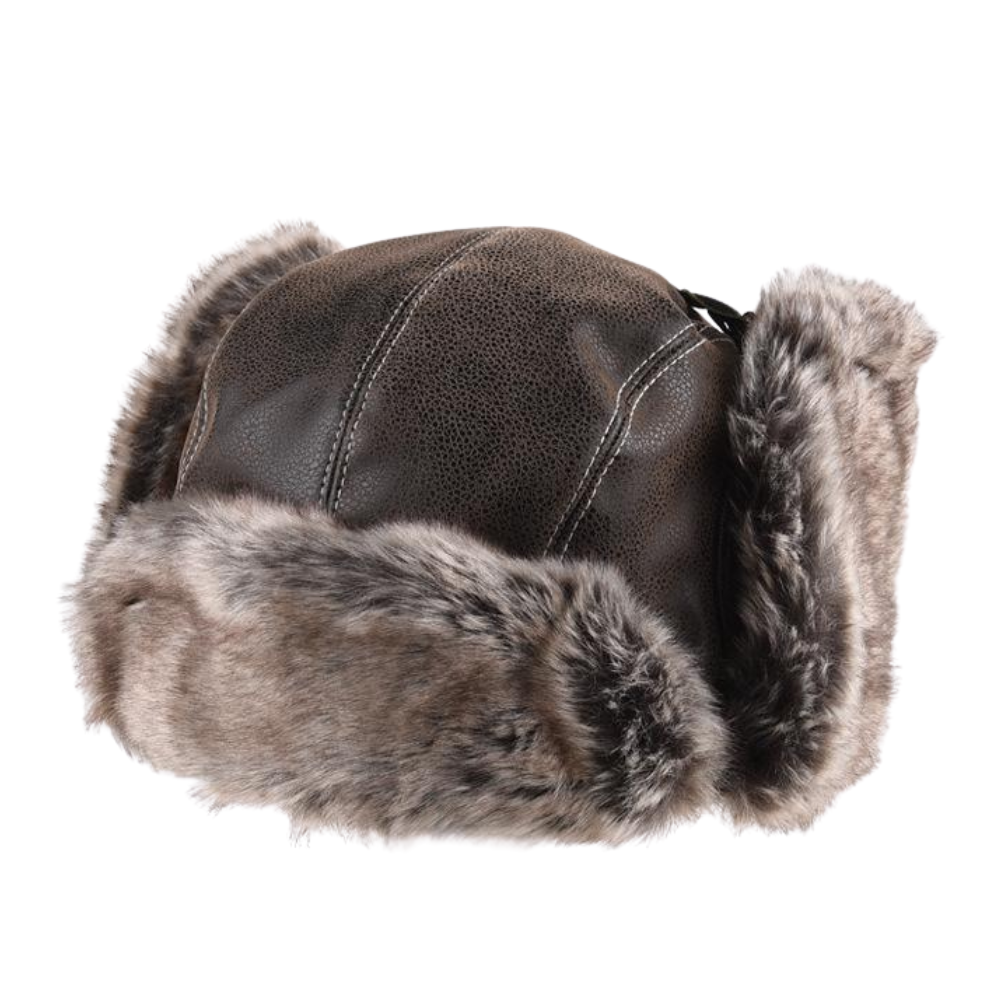 High-End Leather And Fleece Ski Flight Hat