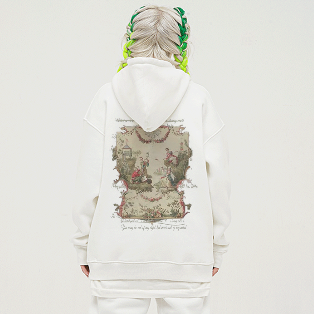 Vintage Graphic Letter Print Hoodie