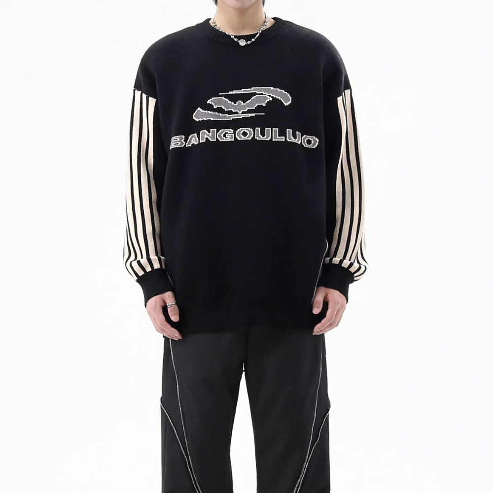 Retro Jacquard Crewneck Sweater