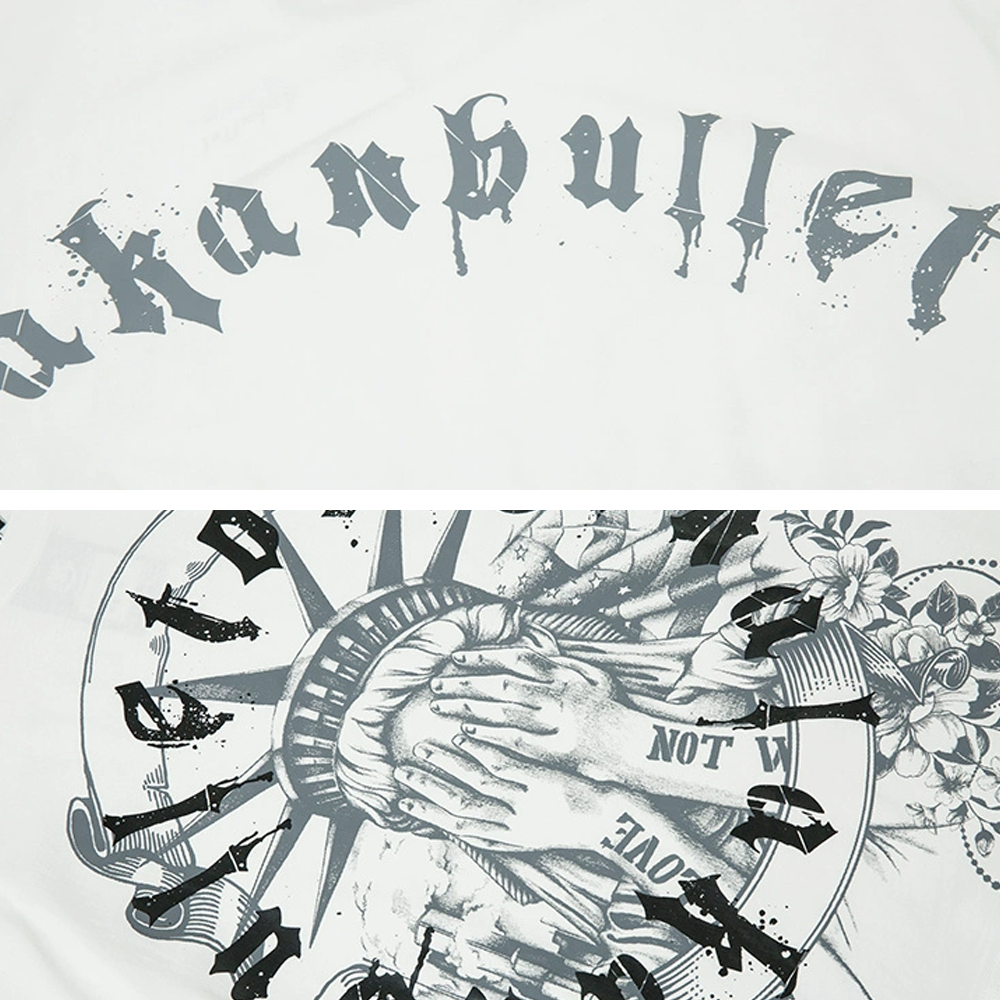 Statue Of Liberty Letters Circle Long-Sleeve Shirt
