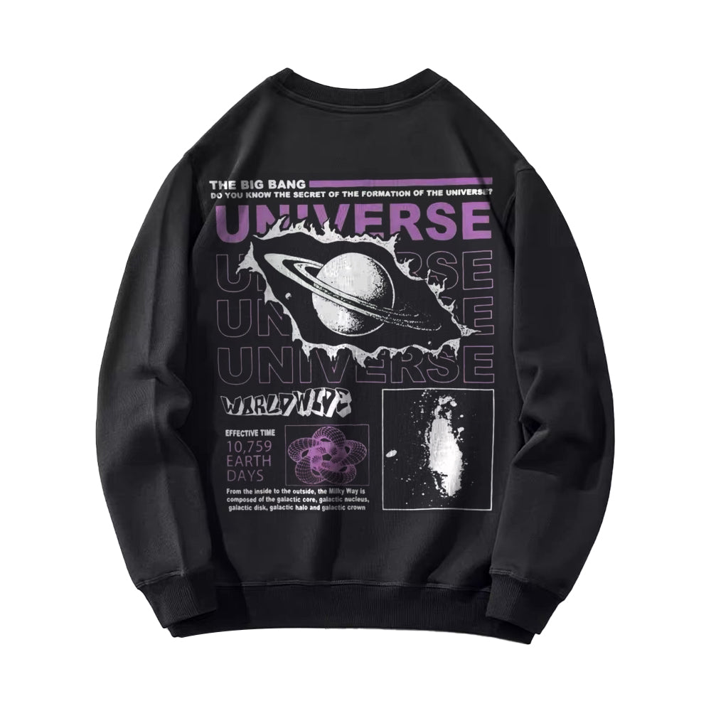 Casual Planet Print Sweatshirt