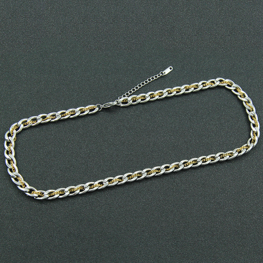 Hip Hop Double Layer Stitching Necklace&Bracelet