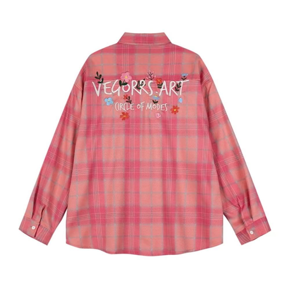Colored Floral Embroidered Longsleeve Shirt