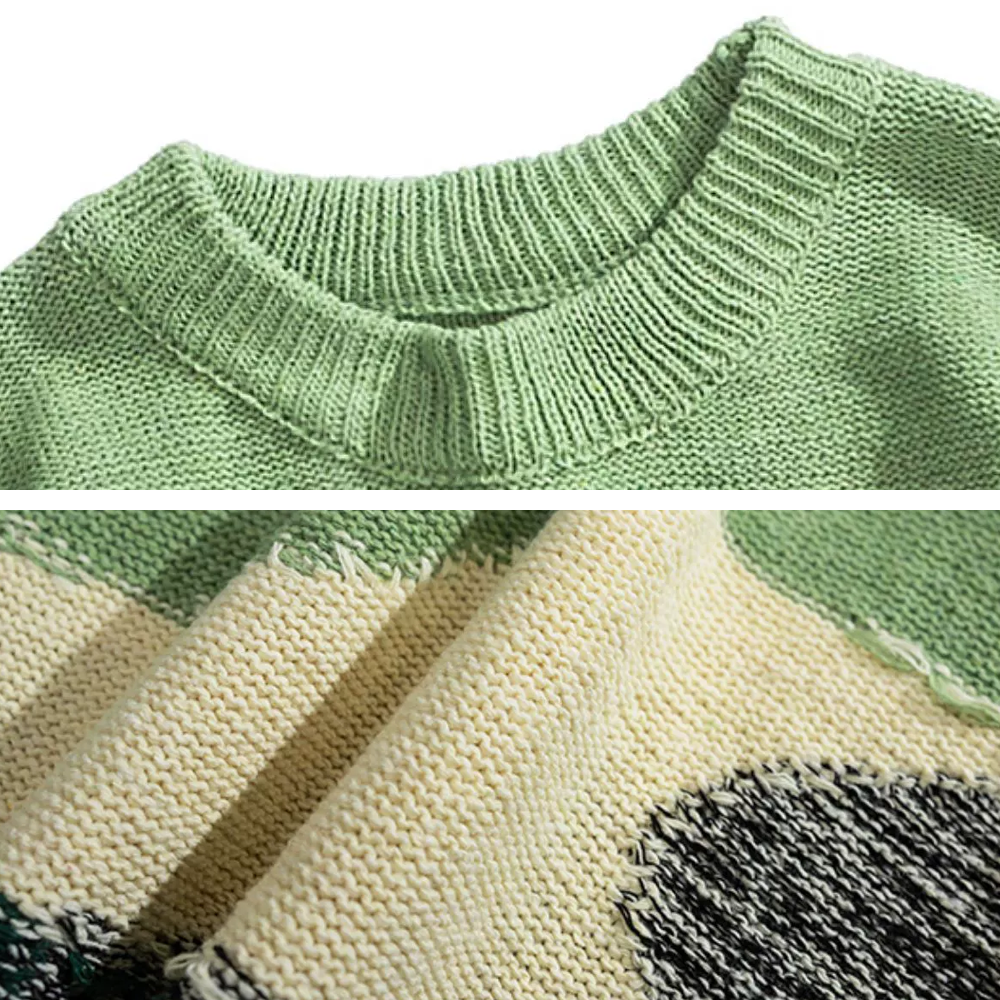 Irregular Contrasting Color Design Sweater