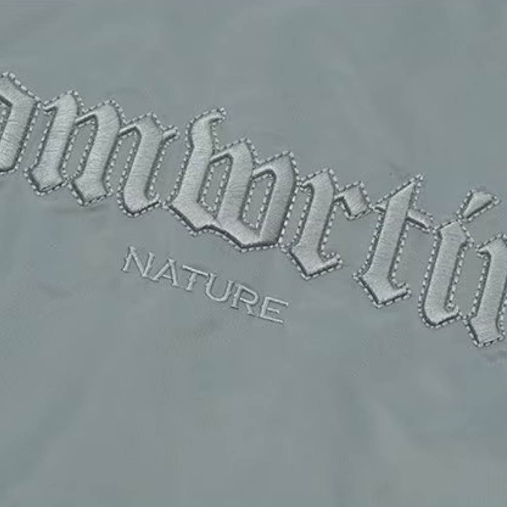 Japanese Plain Letter Embroidered Jacket