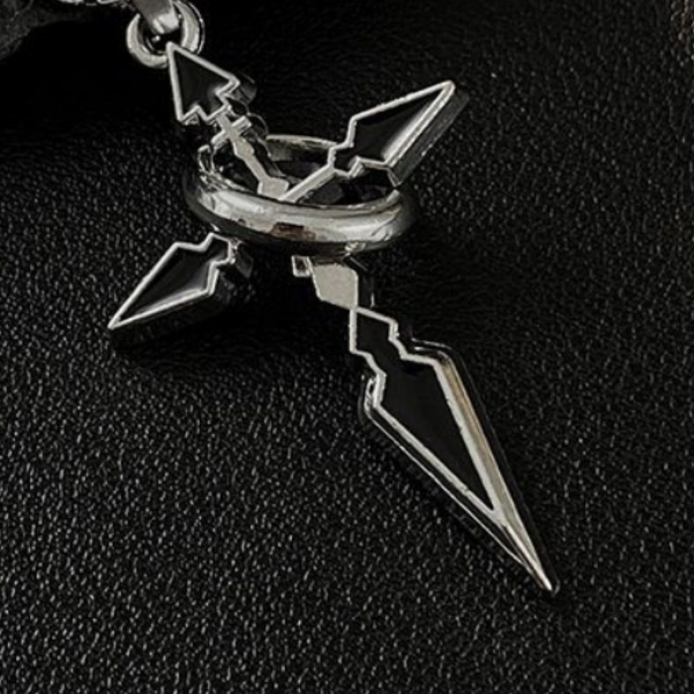 Retro Cross Ring Necklace