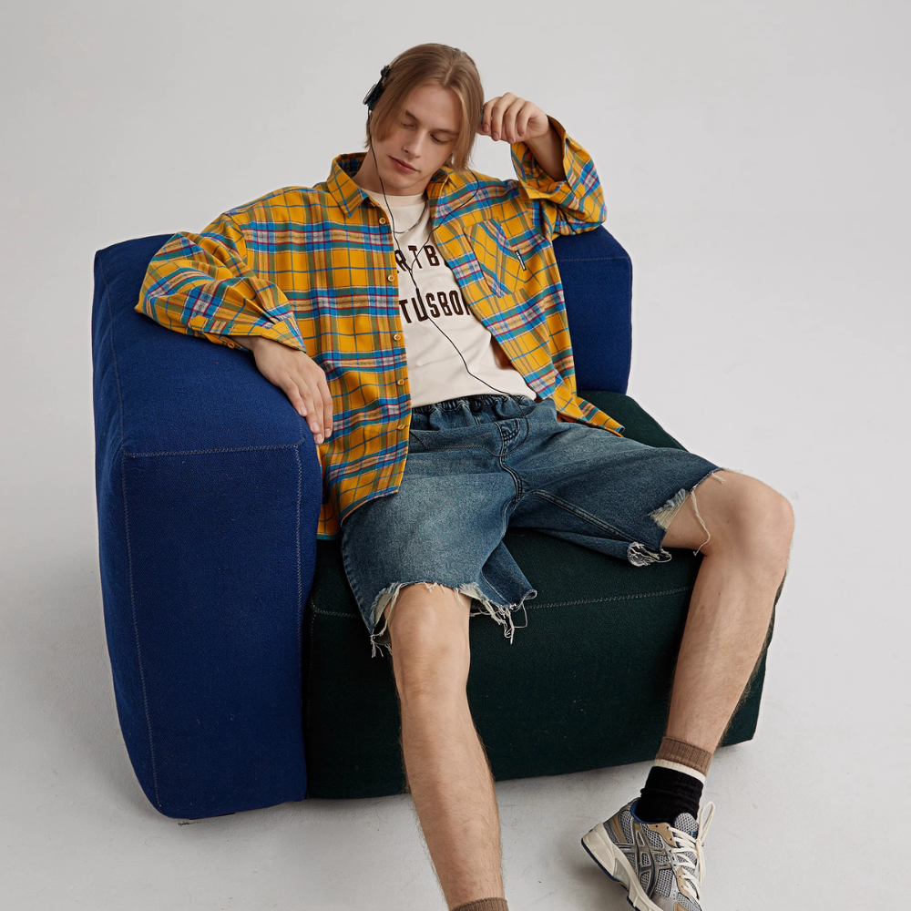 Urban Plaid Colorblock Shirt