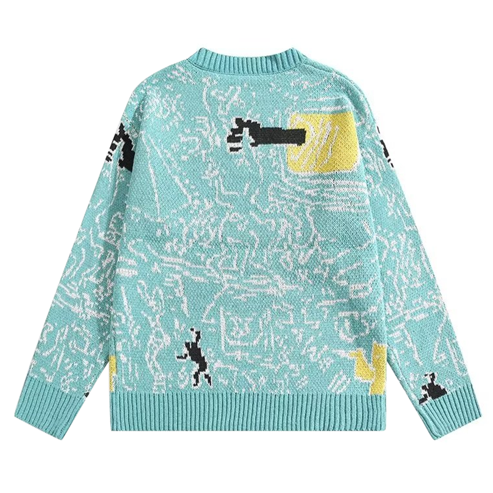 Daily Contrasting Color Design Sweater