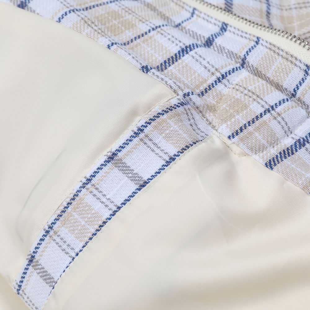 【NOW TREND】Plaid Button Lambskin Collar Coat