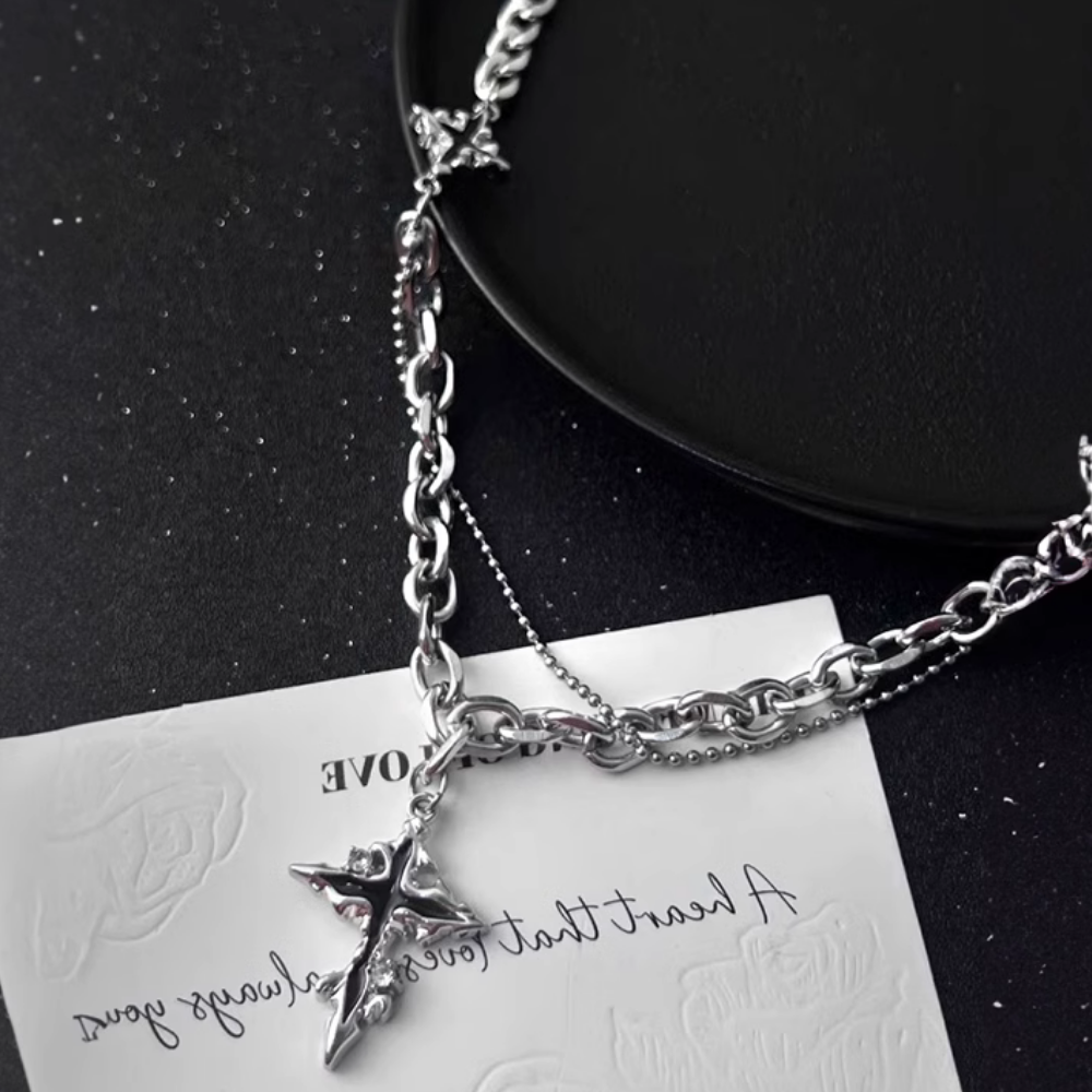 American Double Layer Starburst Necklace