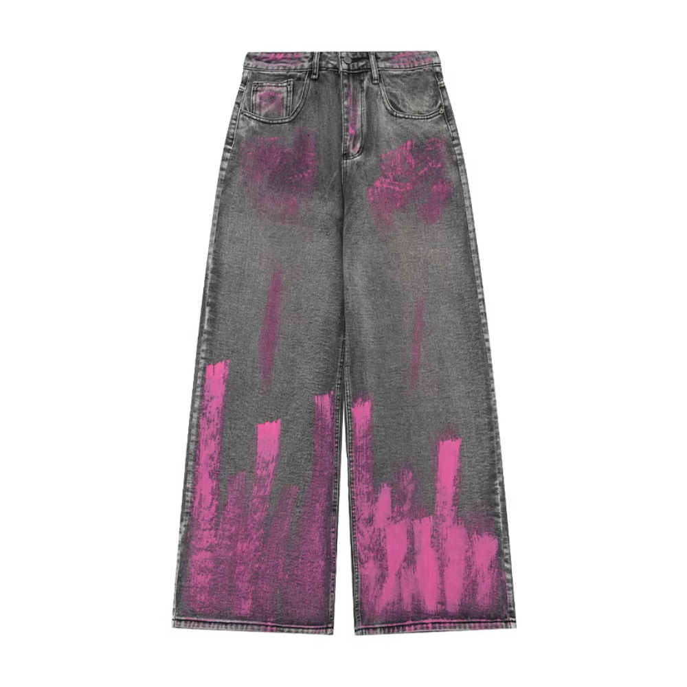 Women's High Street Graffiti Jeans