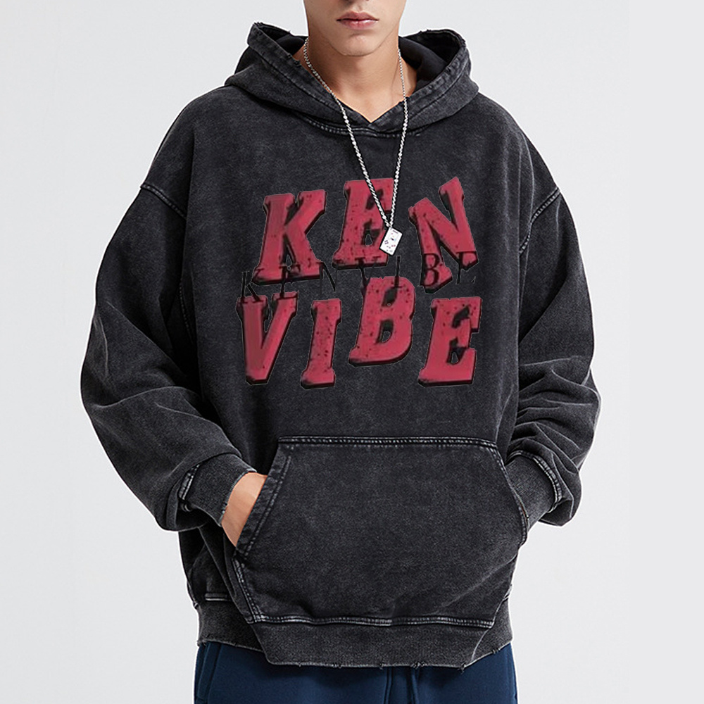 Retro letters K logo Washed Hoodie
