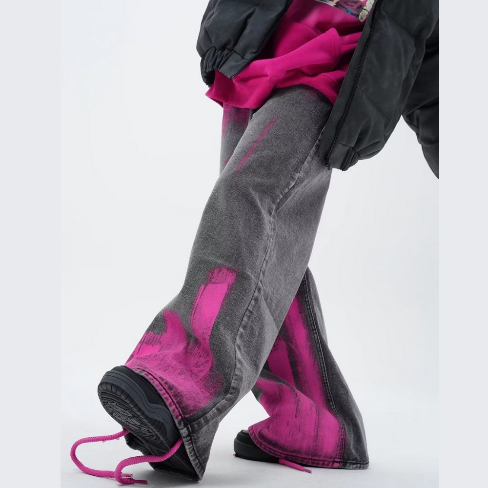 Women's High Street Graffiti Jeans