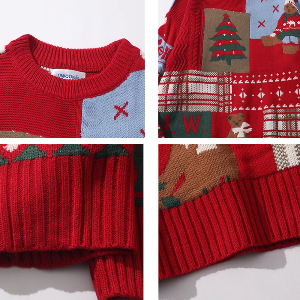 Classic Christmas Contrast Color Couple Sweater