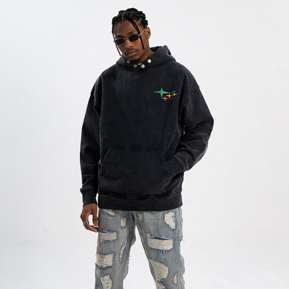 Hip Hop Bold Print Wash Hoodie