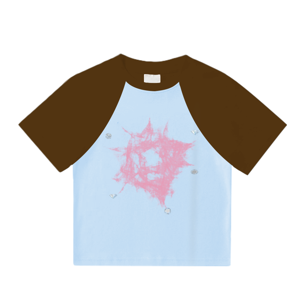 Women's Short Diamond Print T-Shirt
