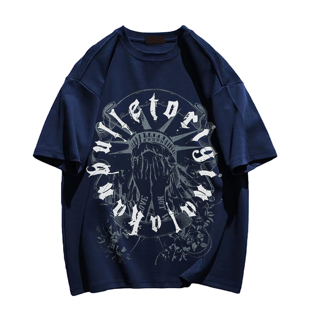 Statue Of Liberty Letters Circle T-Shirt