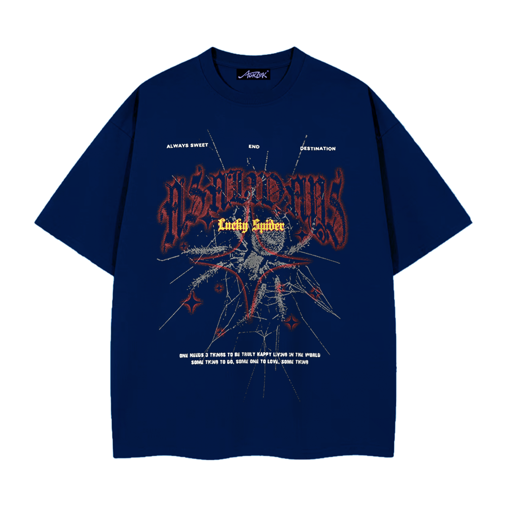 Dark Spider Print Cotton T-shirt