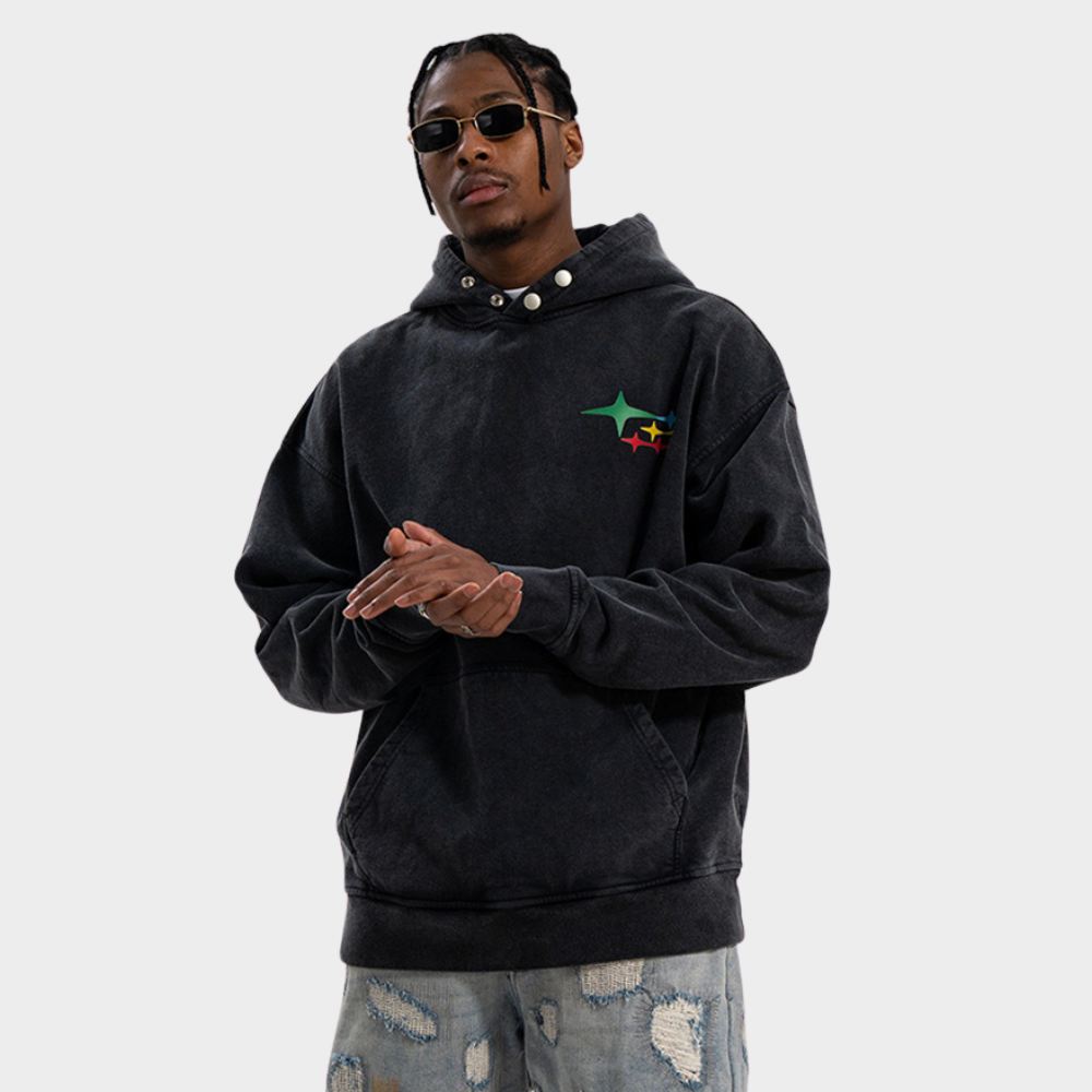 Hip Hop Bold Print Wash Hoodie