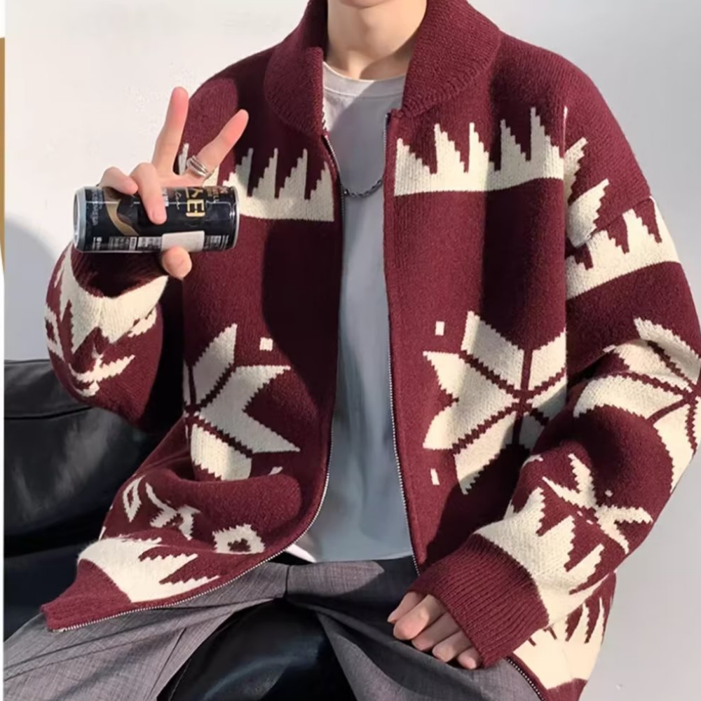 Maple Leaf Knitted Cardigan