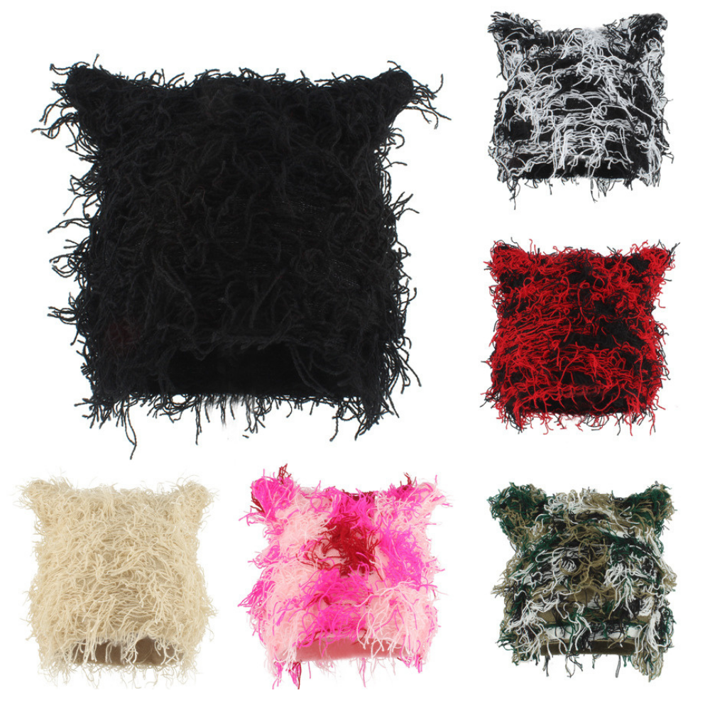 Trendy Tie-Dye Tassel Knitted Hat