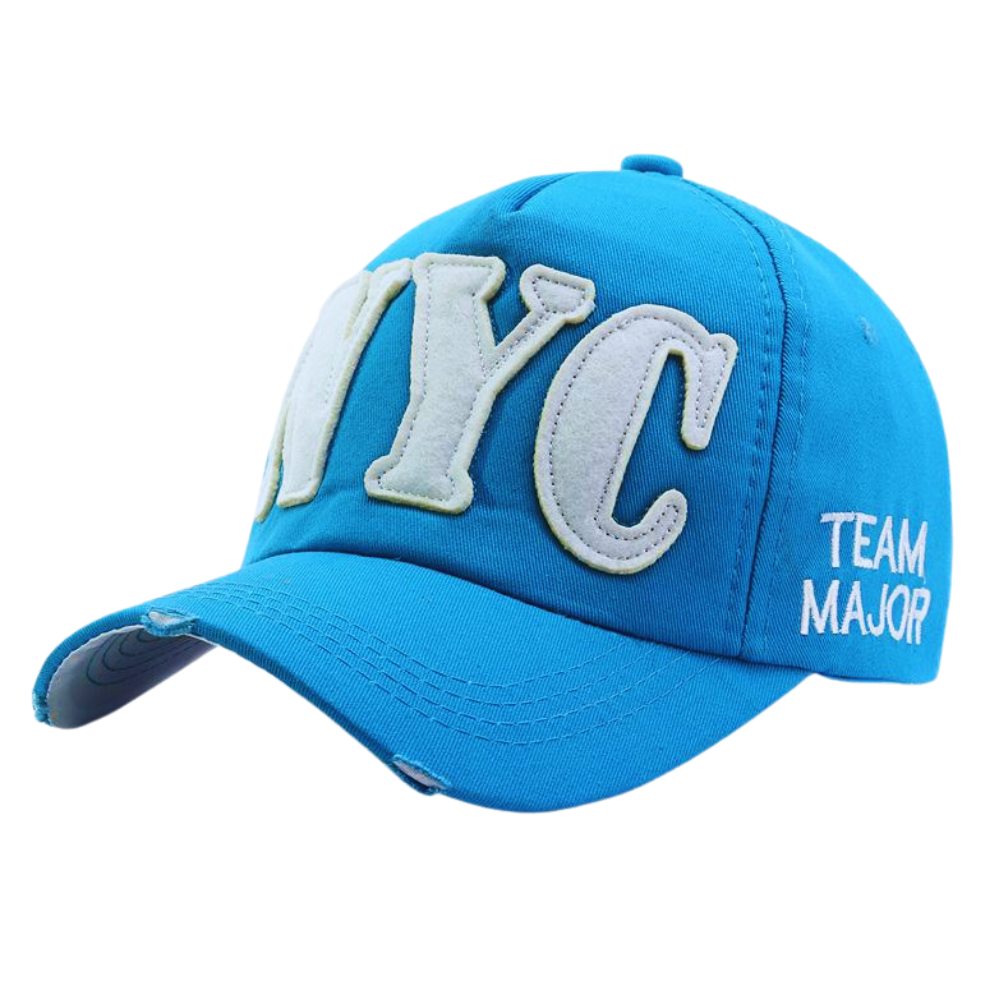 Distressed Street Baseball Cap With Embroidered Letters