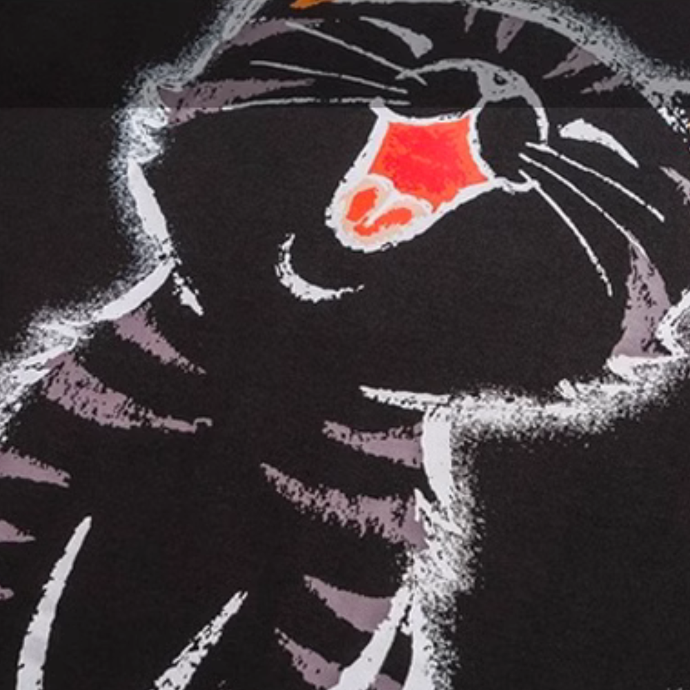 Cute Playful Cat Print Long Sleeve Shirt