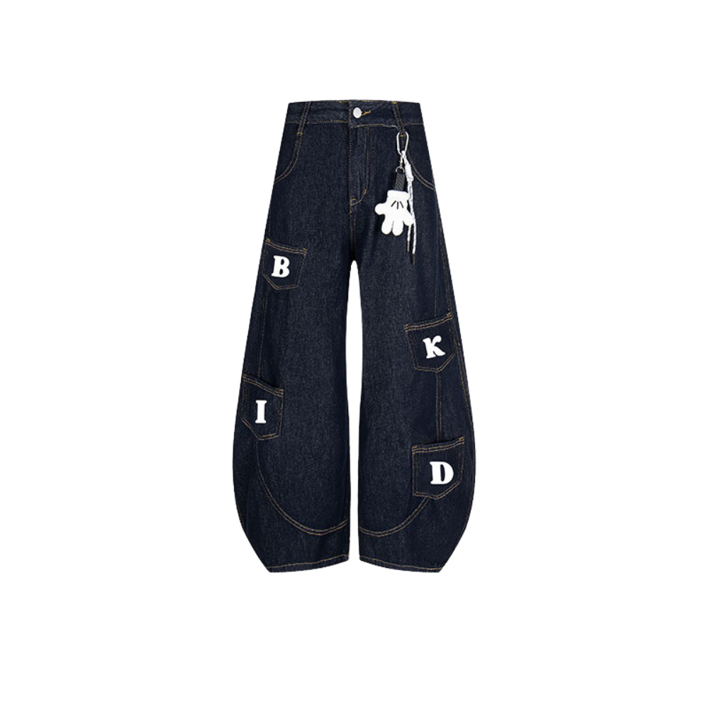 Unseen Echoes BKID™ Letter Patch Denim – Handcrafted Edition