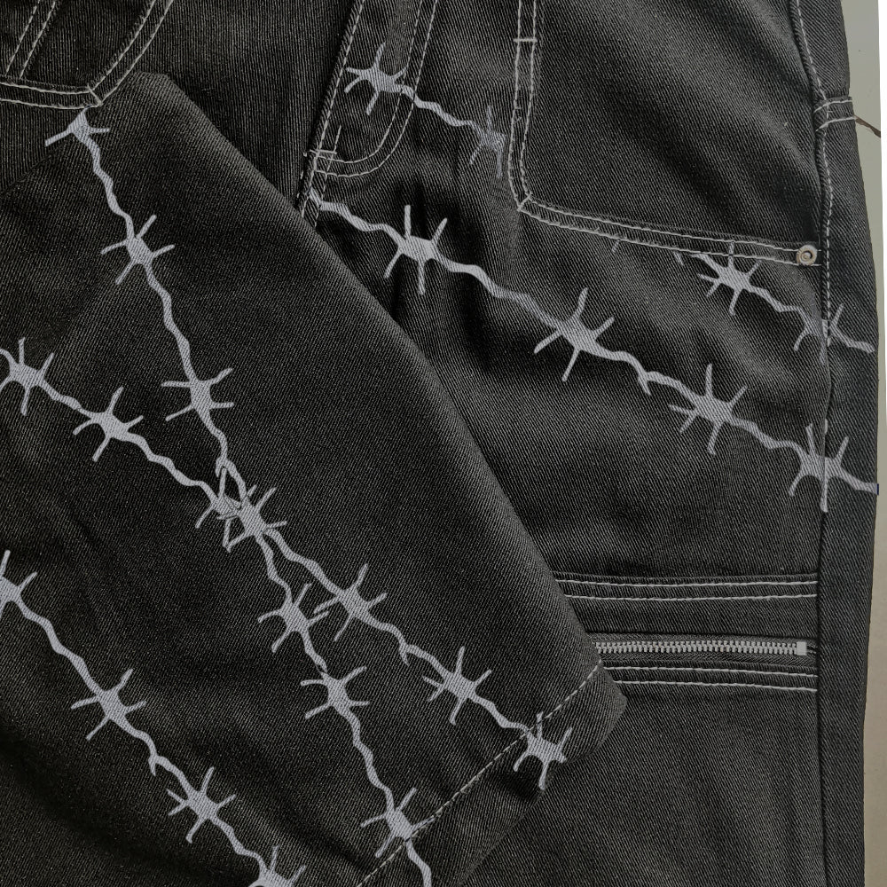 BAGGOUT Printed Wide-Leg Jeans