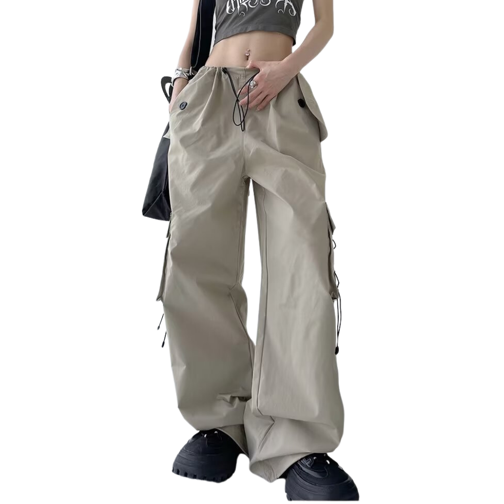 Women's High Street Lace Design Cargo Pants