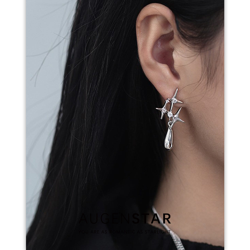 ASR | Four-pointed Star Drop Earrings