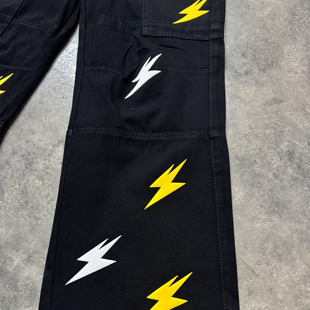 6Kull Light luxury Lightning Cargo Jeans