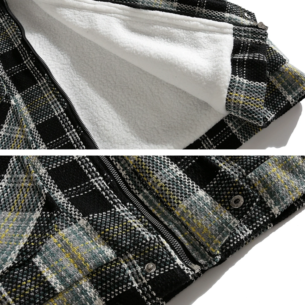 High Street Plaid Shearling Jacket