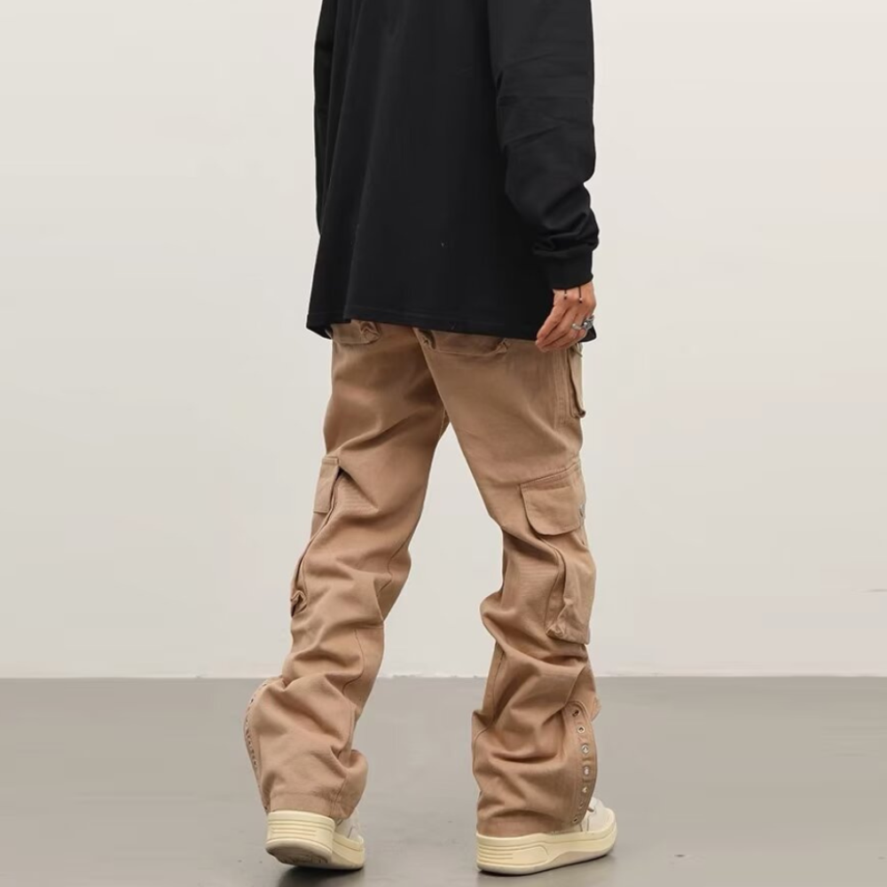 High Street Multi-Pocket Buttoned Cargo Pants