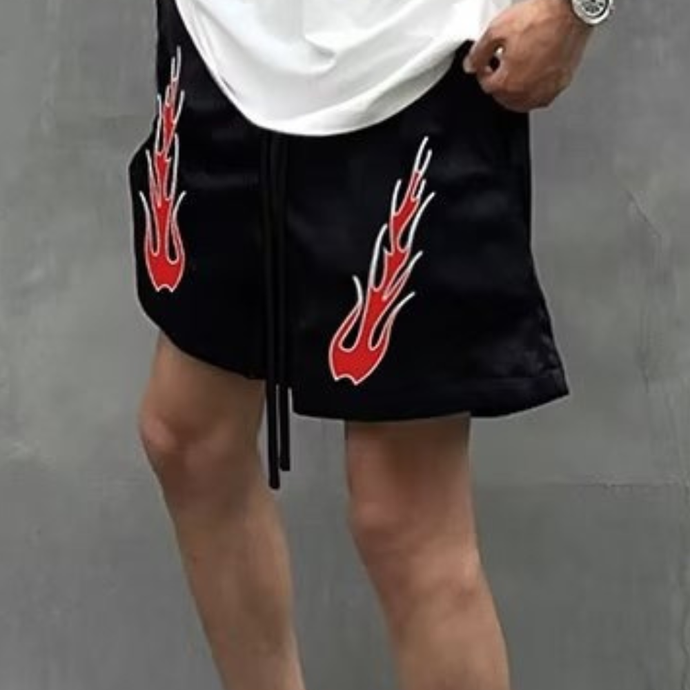 High Street Flame Print Shorts