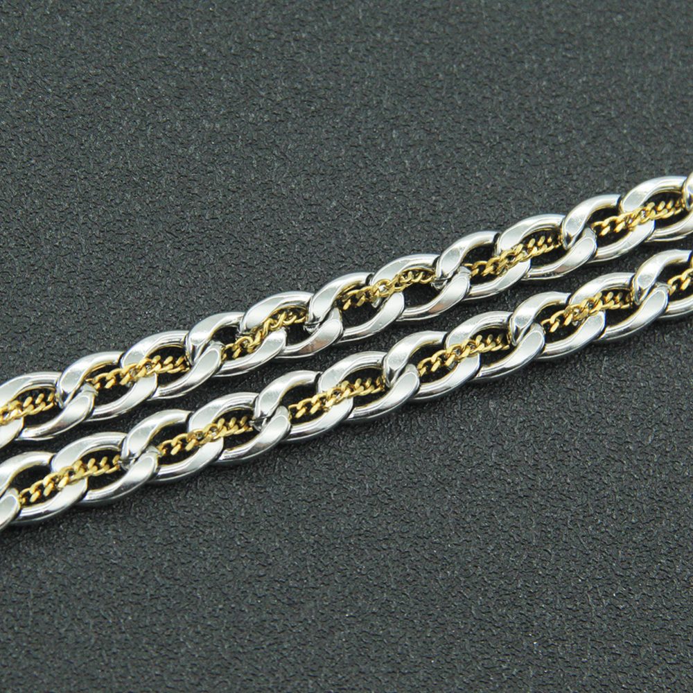Hip Hop Double Layer Stitching Necklace&Bracelet